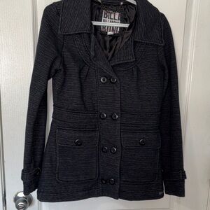 Billabong Women's Black Double-Breasted Pea Coat